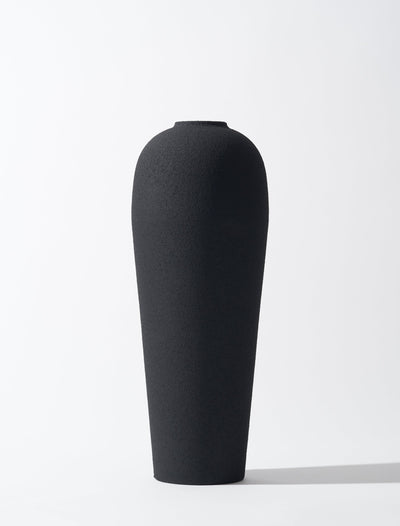 Tall Lola Vase - Textured Black