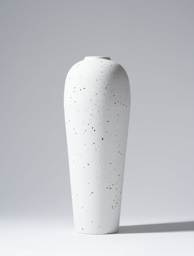Tall Lola Vase - Speckled White
