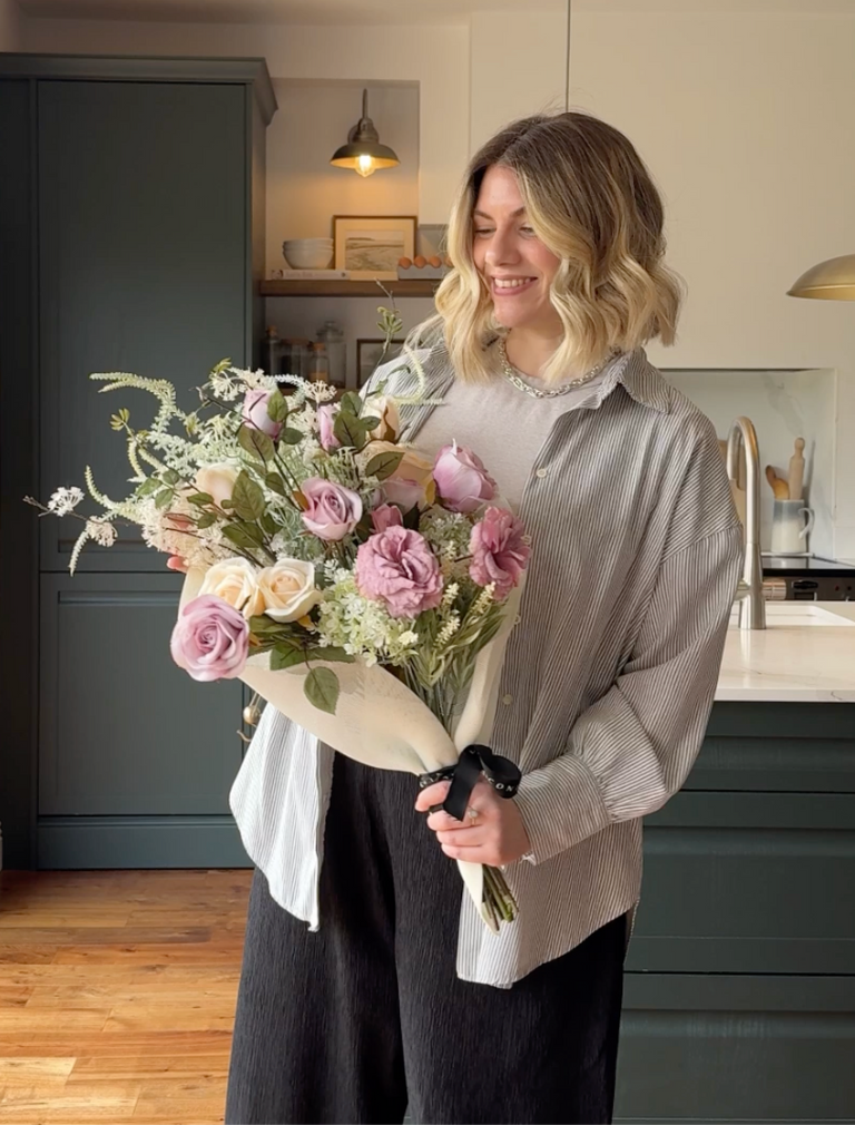 Faux Spring Arrangement - Blush Rose