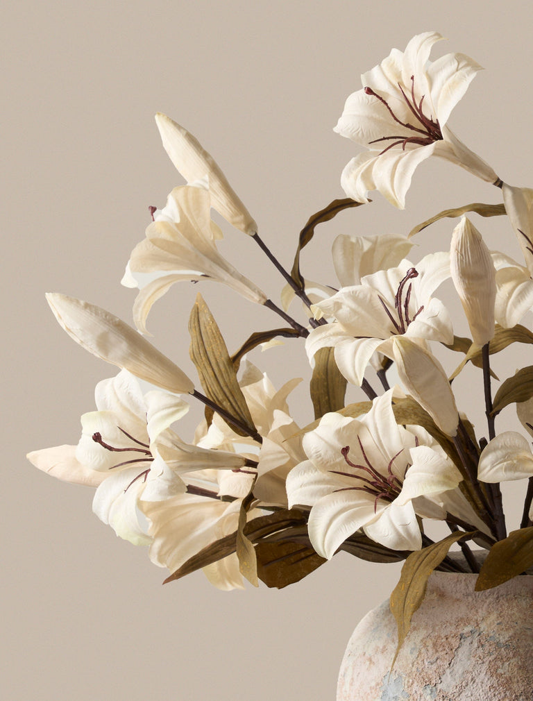 Faux Lily Arrangement - Beige