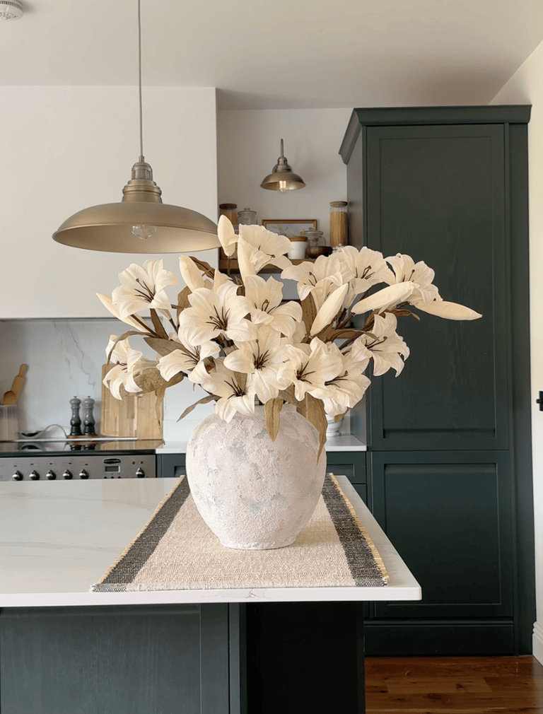 Faux Lily Arrangement - Beige
