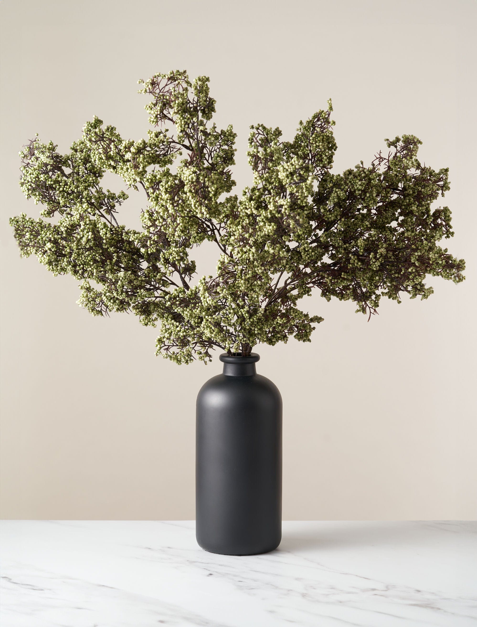 Faux Berry Spray - Olive Green (3 Stems)