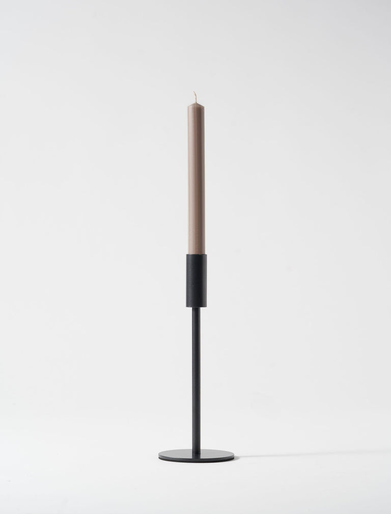 Tall Minimal Candle Holder - Black