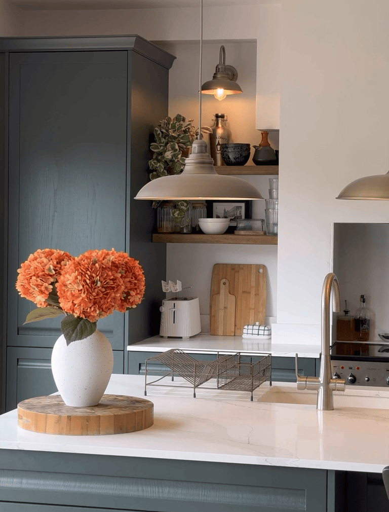 Große künstliche Hortensie - Sunrise (5 Stiele)