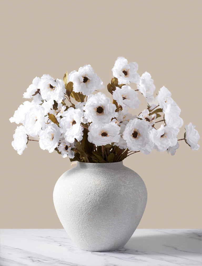 Faux Moutan Pfingstrose - Weiß (8 Stiele / 46 Pfingstrosen)