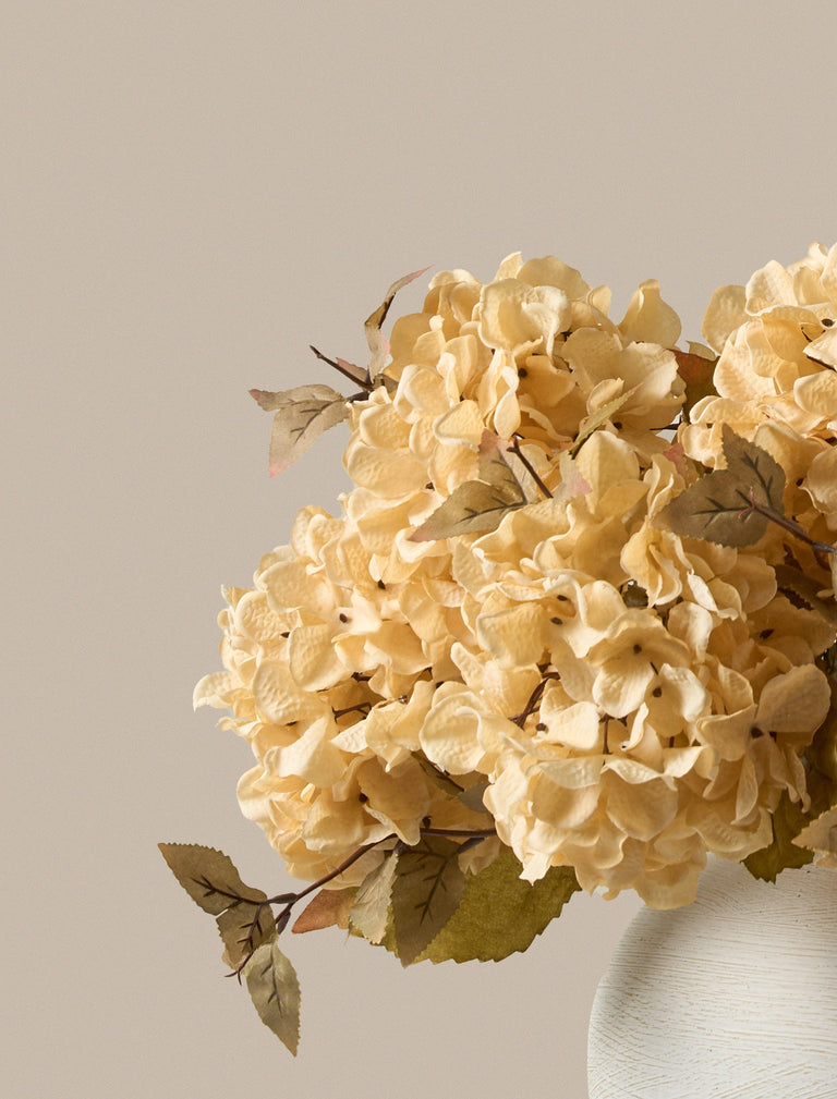 Faux Hortensien Herbst Bouquet - Creme (7 Stiele)