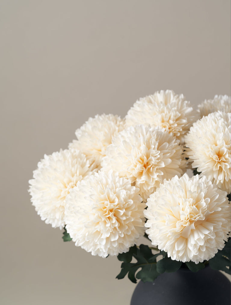 Großer Faux Kiku - Beige (10 Stiele)