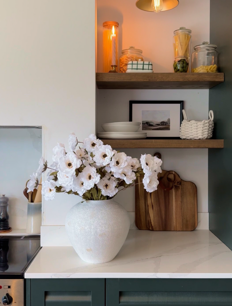 Faux Moutan Pfingstrose - Weiß (8 Stiele / 46 Pfingstrosen)