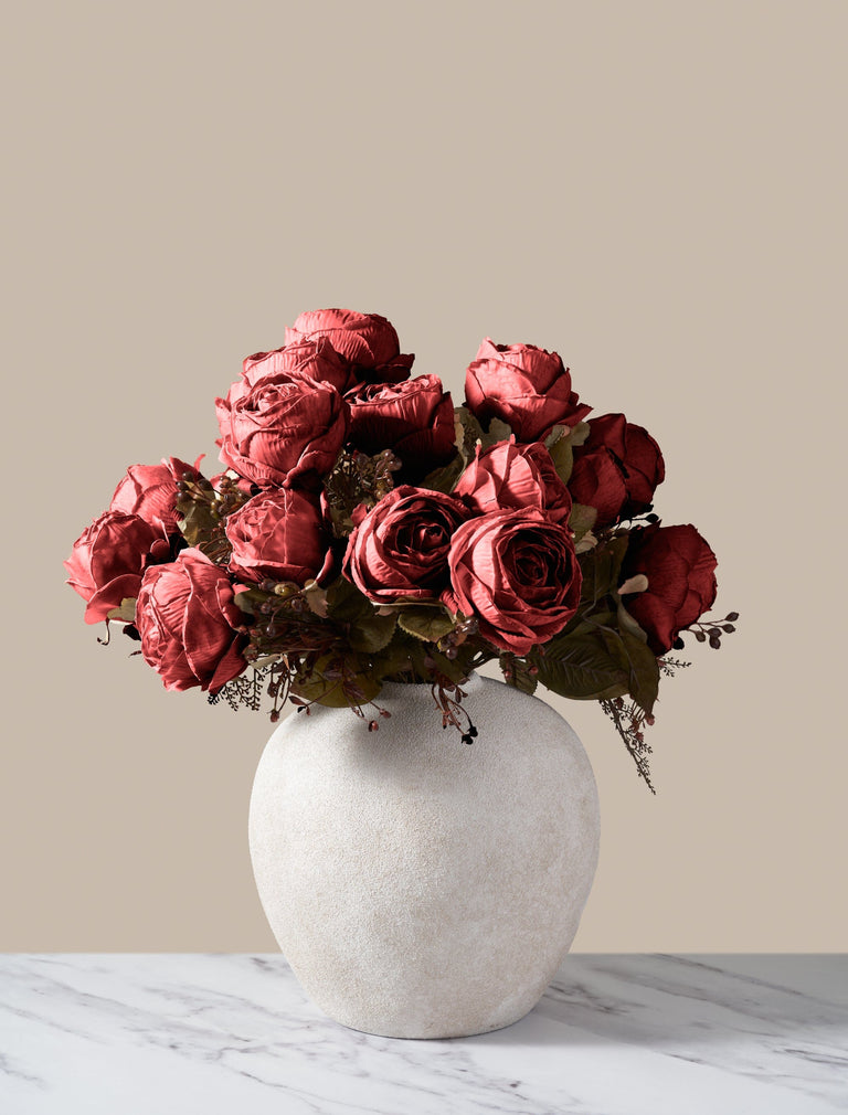 Falsches großes Rosenarrangement - Rot (3 Stiele/21 Rosen)