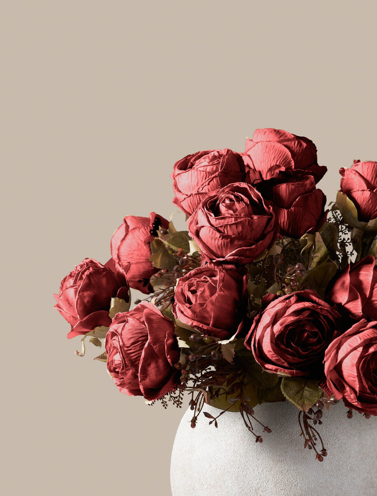 Falsches großes Rosenarrangement - Rot (3 Stiele/21 Rosen)