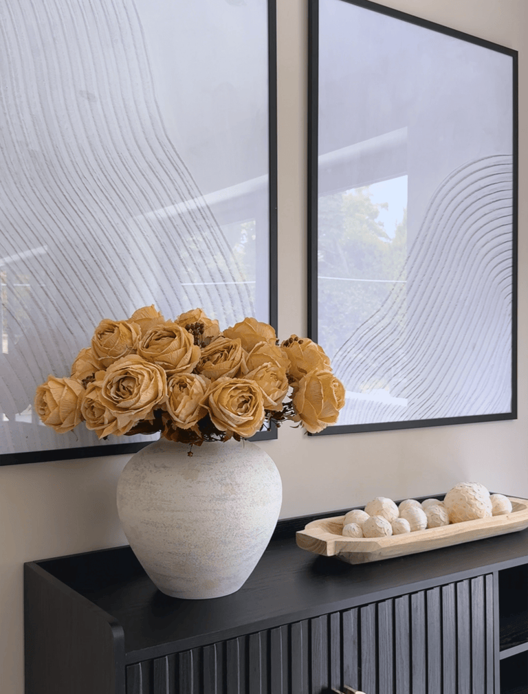 Falsches großes Rosenarrangement - Beige (3 Stiele/21 Rosen)