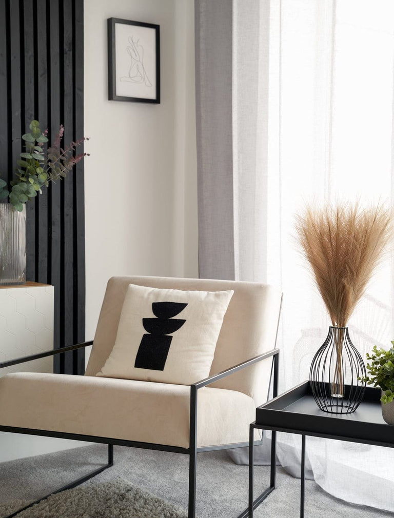 Statement Outline Vase - Schwarz