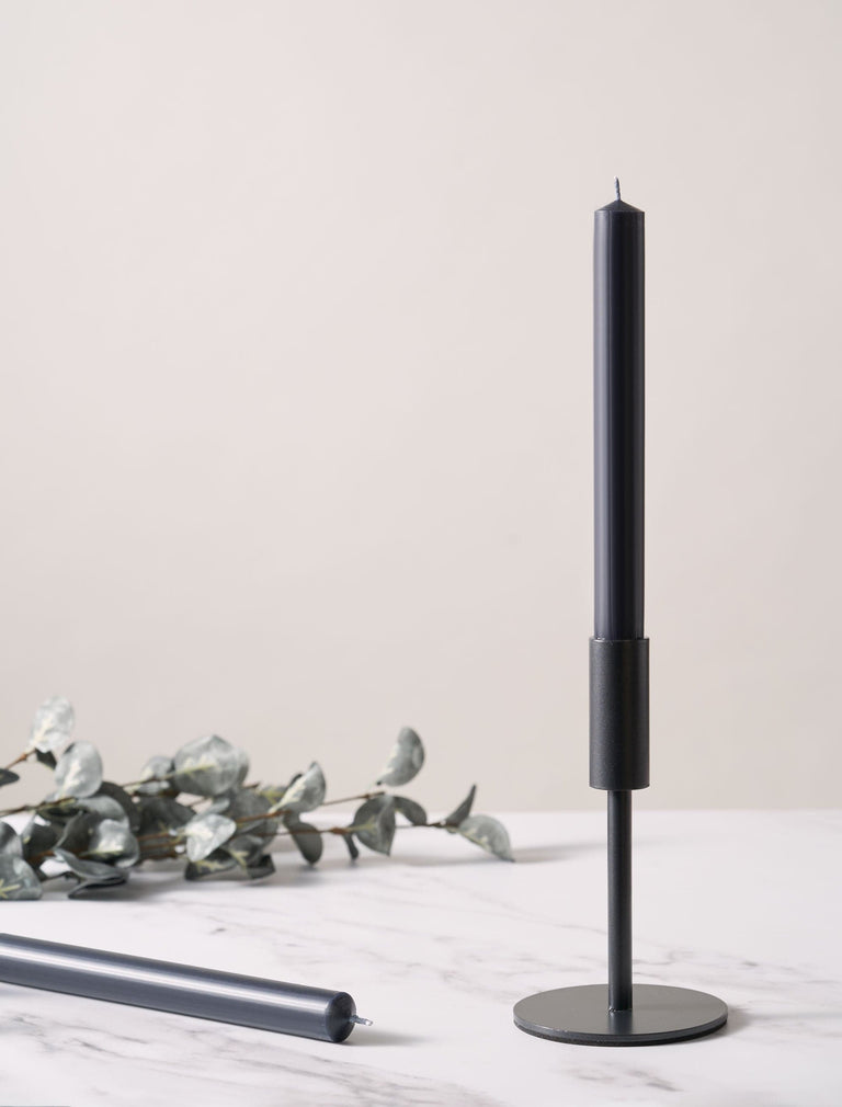 Diner Kaars 8" - Zwart (Set Van 6)