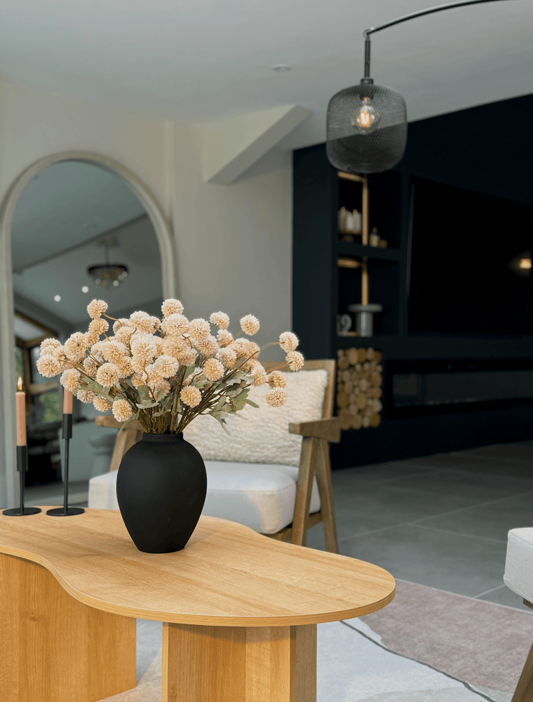 Faux Kiku bloem - Crème (10 stelen / 50 knoppen)