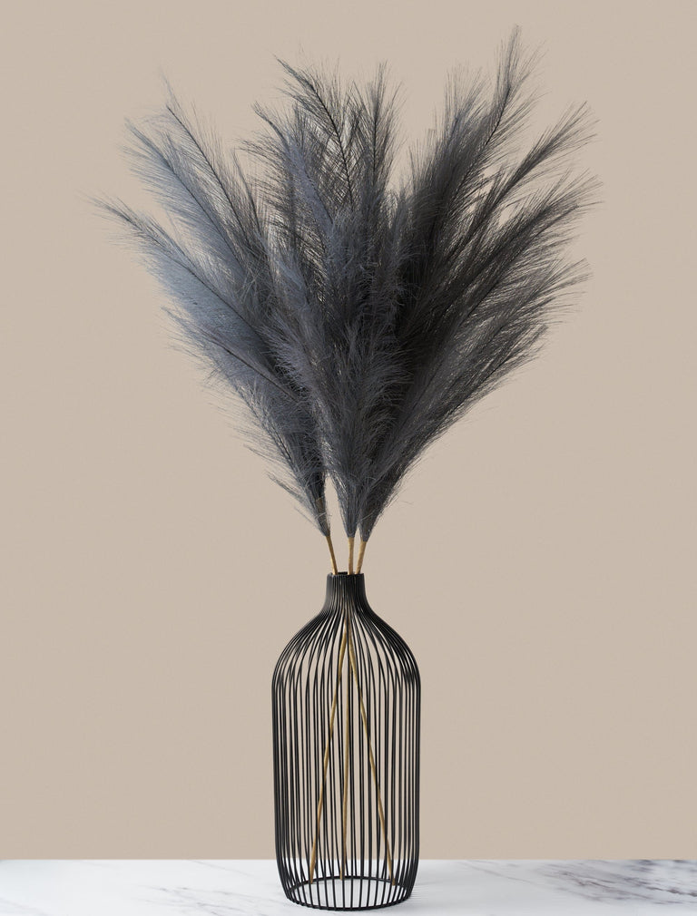 Lang imitatie pampagras - Grijs (3 stelen)