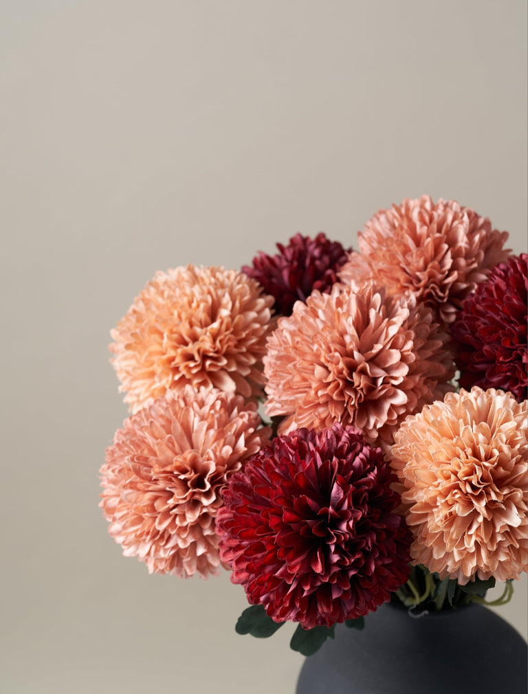 Groot faux Kiku - Assorti boeket (10 stelen)