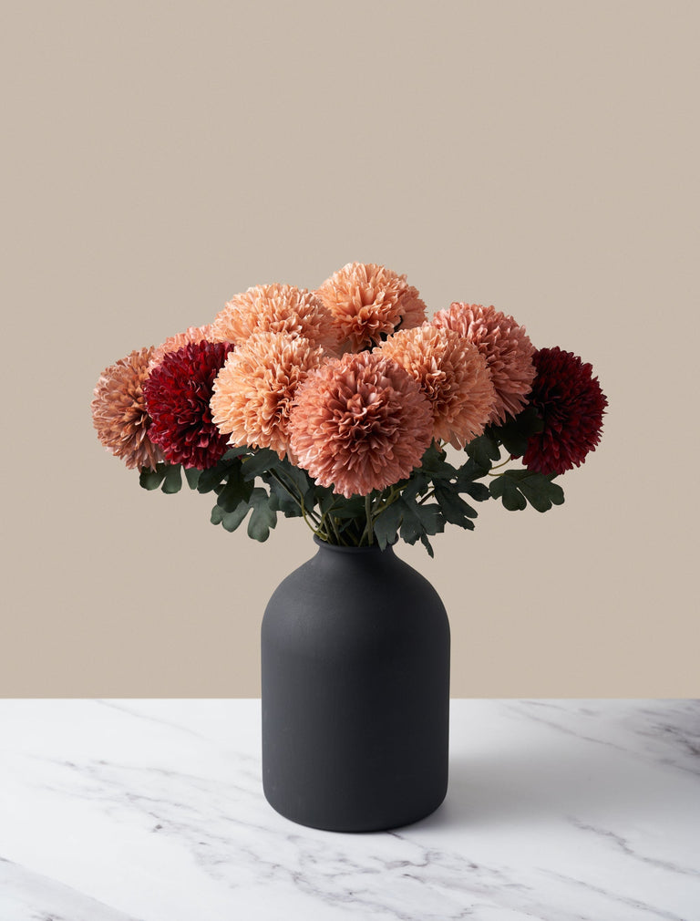 Groot faux Kiku - Assorti boeket (10 stelen)