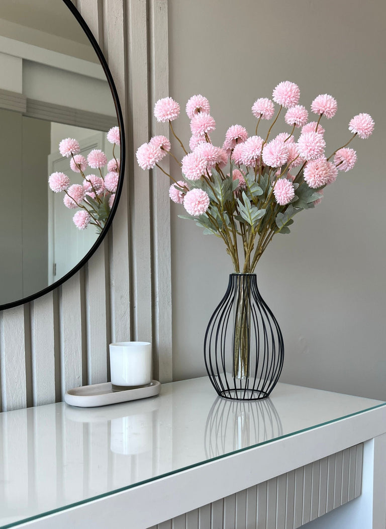 Faux Kiku bloem - Roze (10 stelen / 50 knoppen)