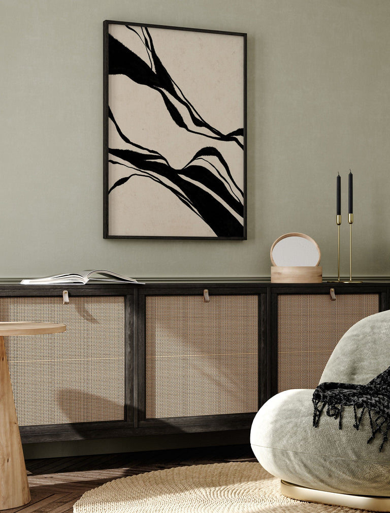 Canvas met lijst - Line Art Inspired No4