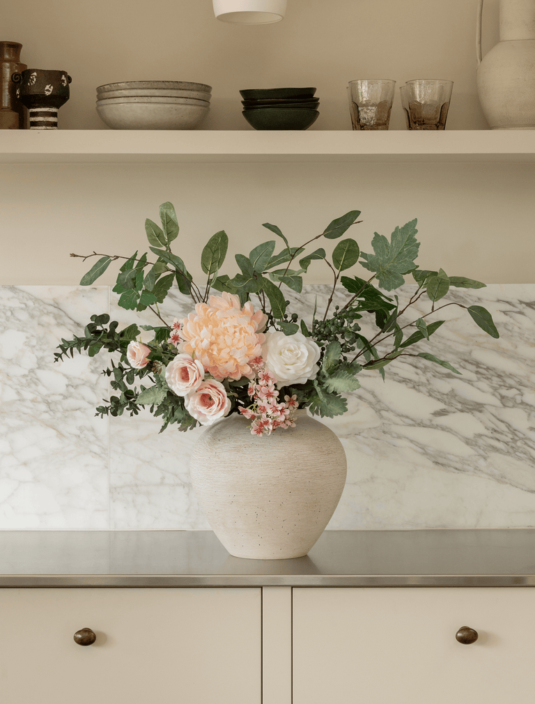 Faux-Arrangement - Blush Dahlia & Blue Berry