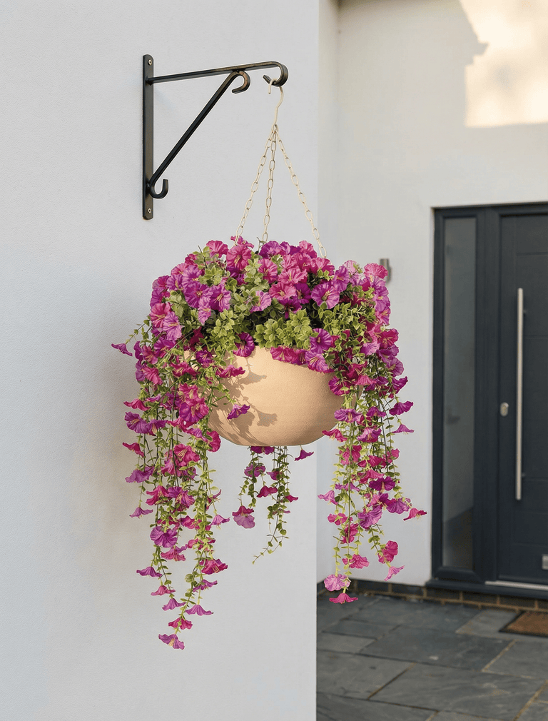 small hanging basket plants Outdoor Hanging Petunia Basket