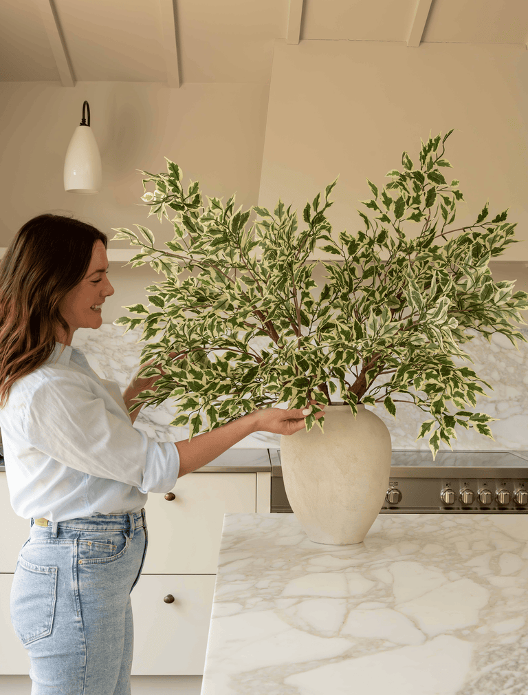 Kunstmatige oversized Ficus Anastasia-tak (2 takken)