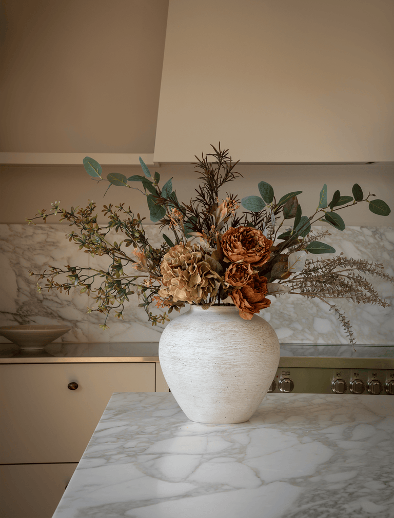 Faux Arrangement - Orange Peony & Autumn Spray