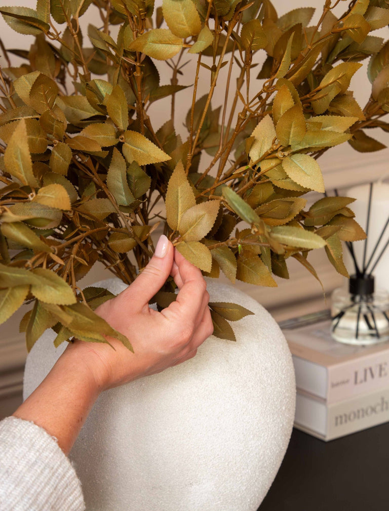 Faux Leaf Spray - Green (9 Stems)