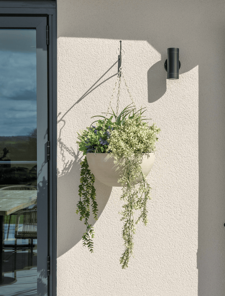 Hangmand voor buiten met bloemen - groen en paars