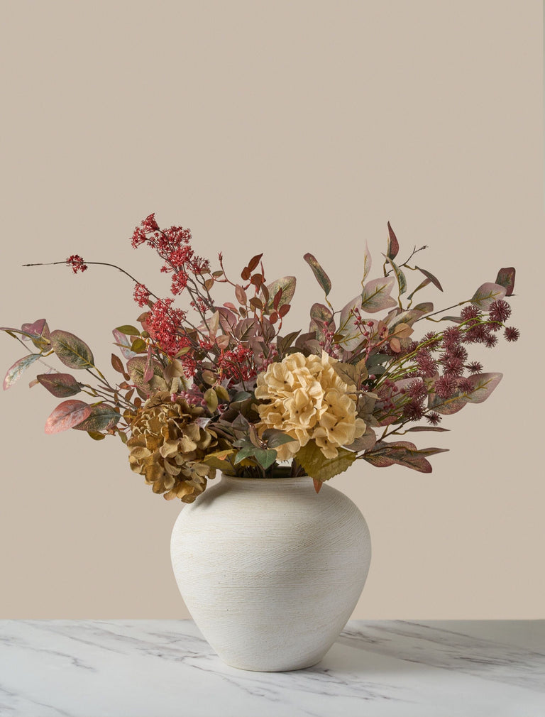 Faux Arrangement  - Burgundy Berries & Hydrangea