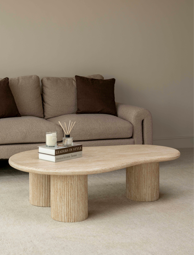 Luna Coffee Table - Travertine Stone