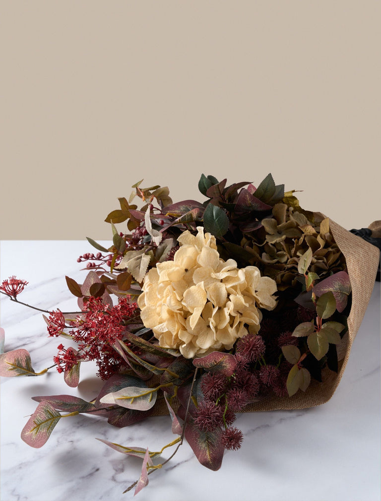 Faux Arrangement  - Burgundy Berries & Hydrangea