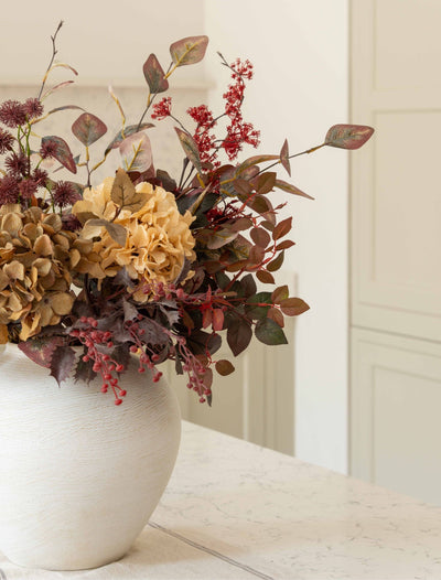 Faux Arrangement  - Burgundy Berries & Hydrangea