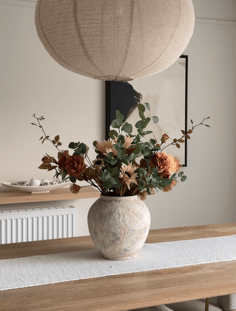 Faux Autumn Arrangement - Green & Beige
