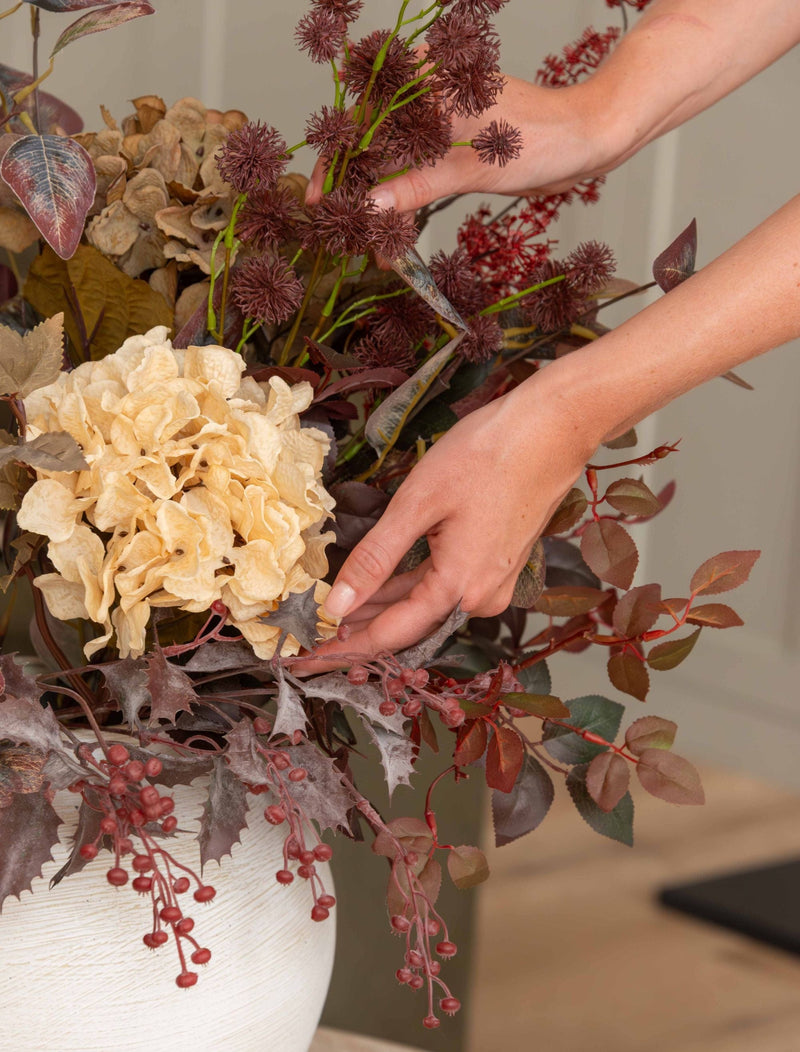 Faux Arrangement  - Burgundy Berries & Hydrangea