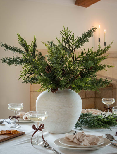 Faux Arrangement - Winter Fern and Pine Cone