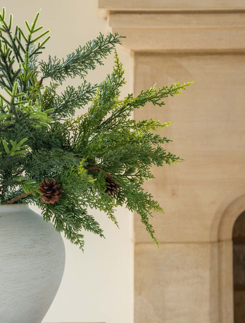 Faux Arrangement - Winter Fern and Pine Cone