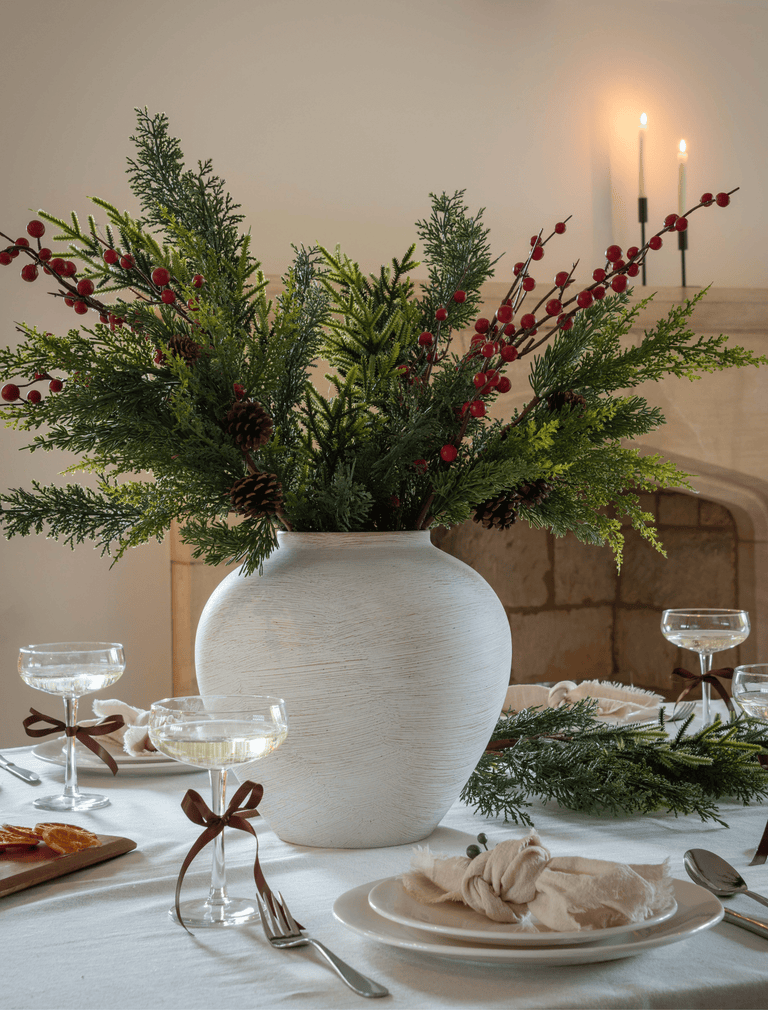 Faux Arrangement - Winter Fern & Red Berry