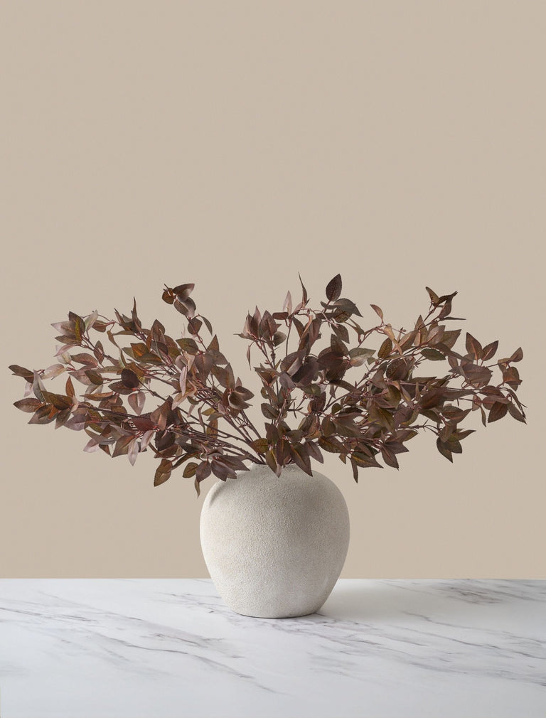 Faux Leaf Spray -  Burgundy (9 Stems)