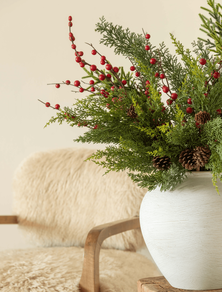 Faux Arrangement - Winter Fern & Red Berry