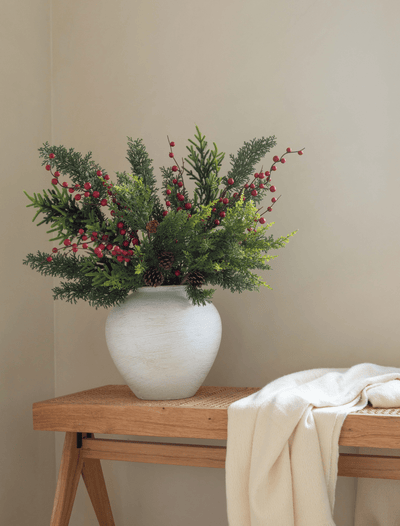 Faux Arrangement - Winter Fern & Red Berry