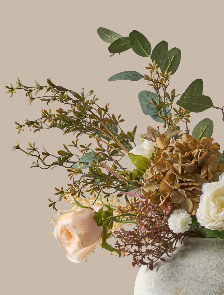 Faux Arrangement  - Green Eucalyptus & Burgundy Spray