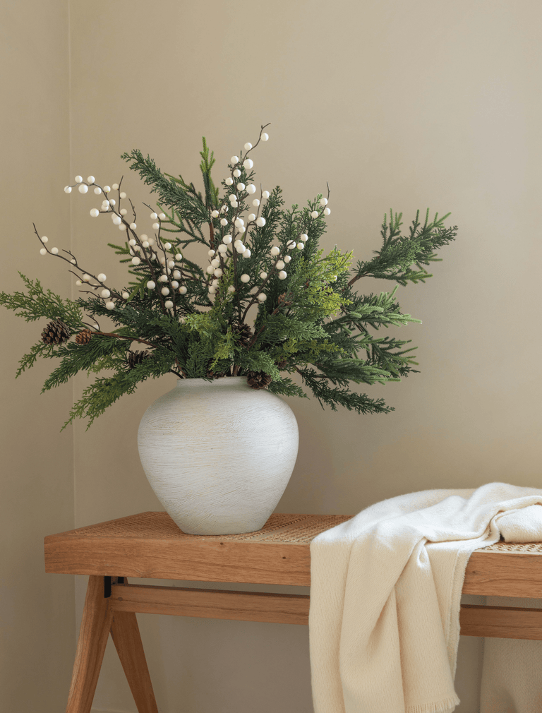 Faux Arrangement - Winter Fern & White Berry