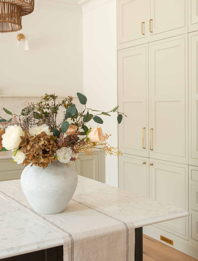 Faux Arrangement  - Green Eucalyptus & Burgundy Spray