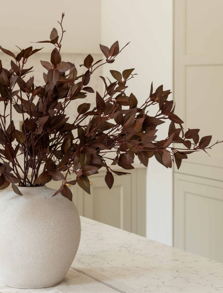Faux Leaf Spray -  Burgundy (9 Stems)