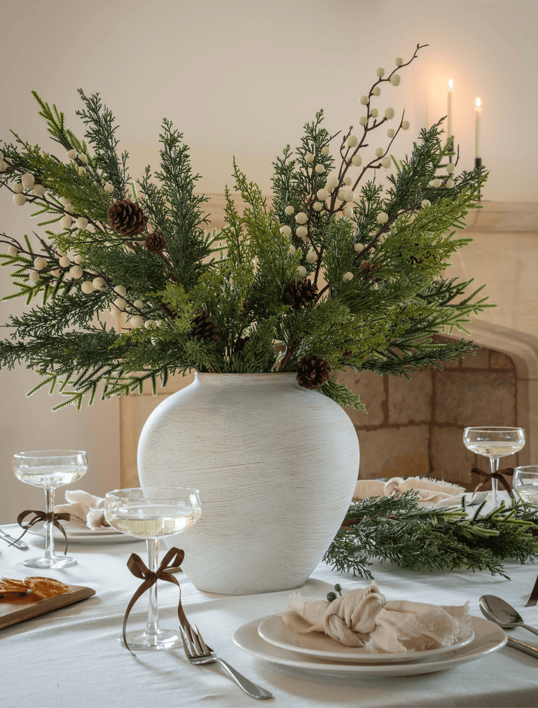 Faux Arrangement - Winter Fern & White Berry
