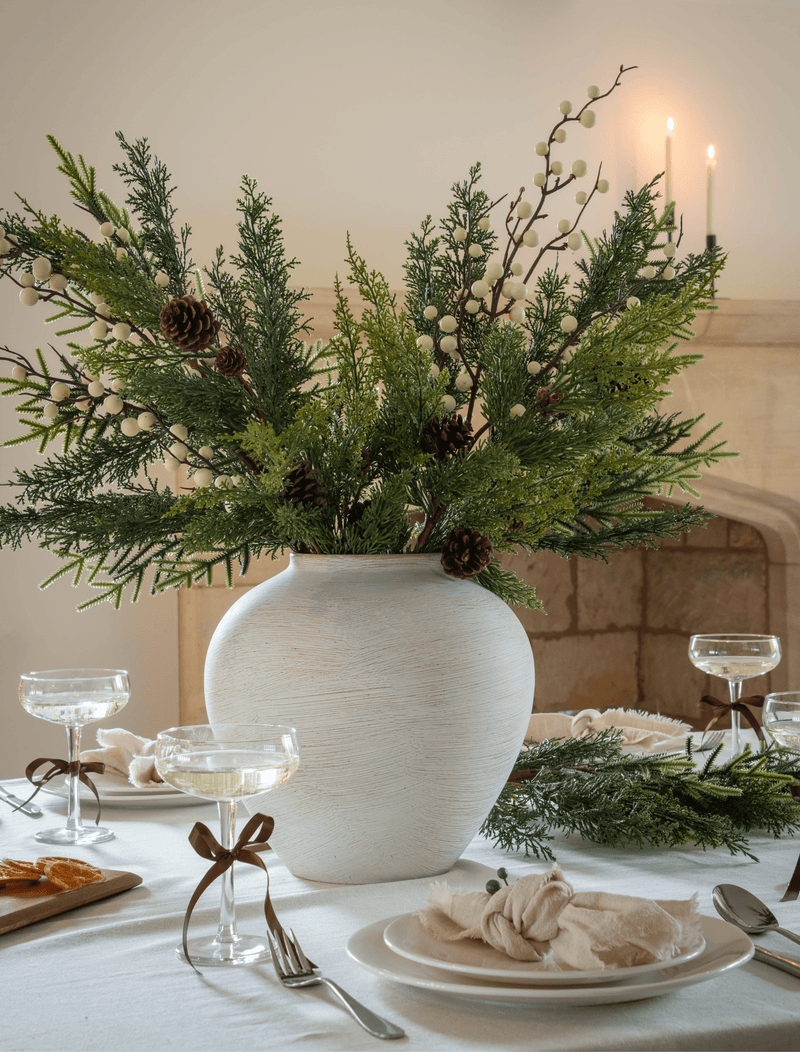 Faux Arrangement - Winter Fern & White Berry