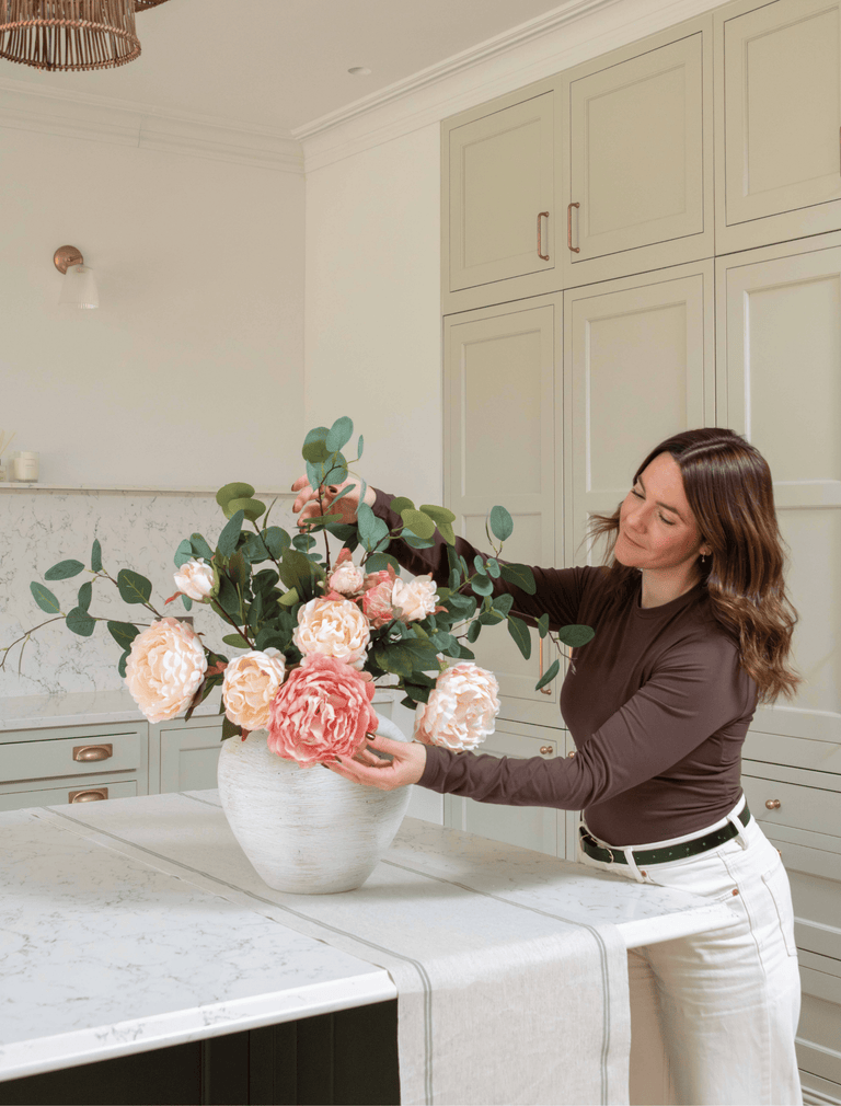 Faux Arrangement - Peony & Eucalyptus Blush