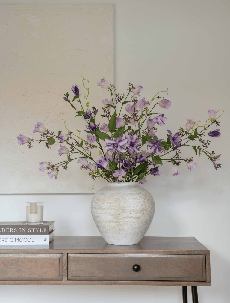 Faux-Arrangement - Glockenblume & Clematis Lila