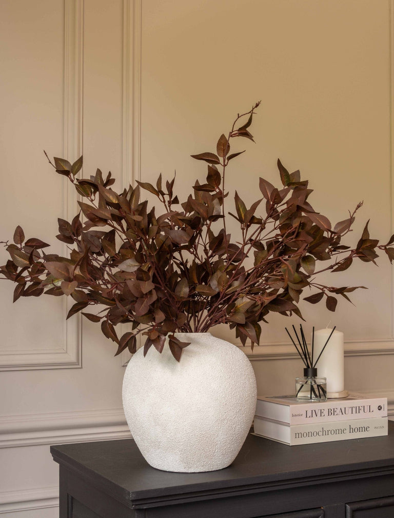 Faux Leaf Spray -  Burgundy (9 Stems)